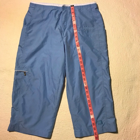 Wilson Womens Capri Pants Lt Blue Mesh Lined L - Picture 5 of 6
